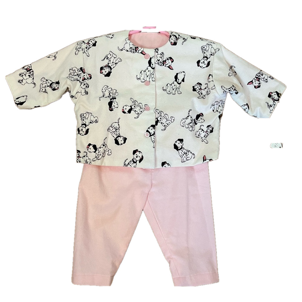 Hand Made Cotton Button Front Top Jacket Flannel Pants Newborn-24 Month
